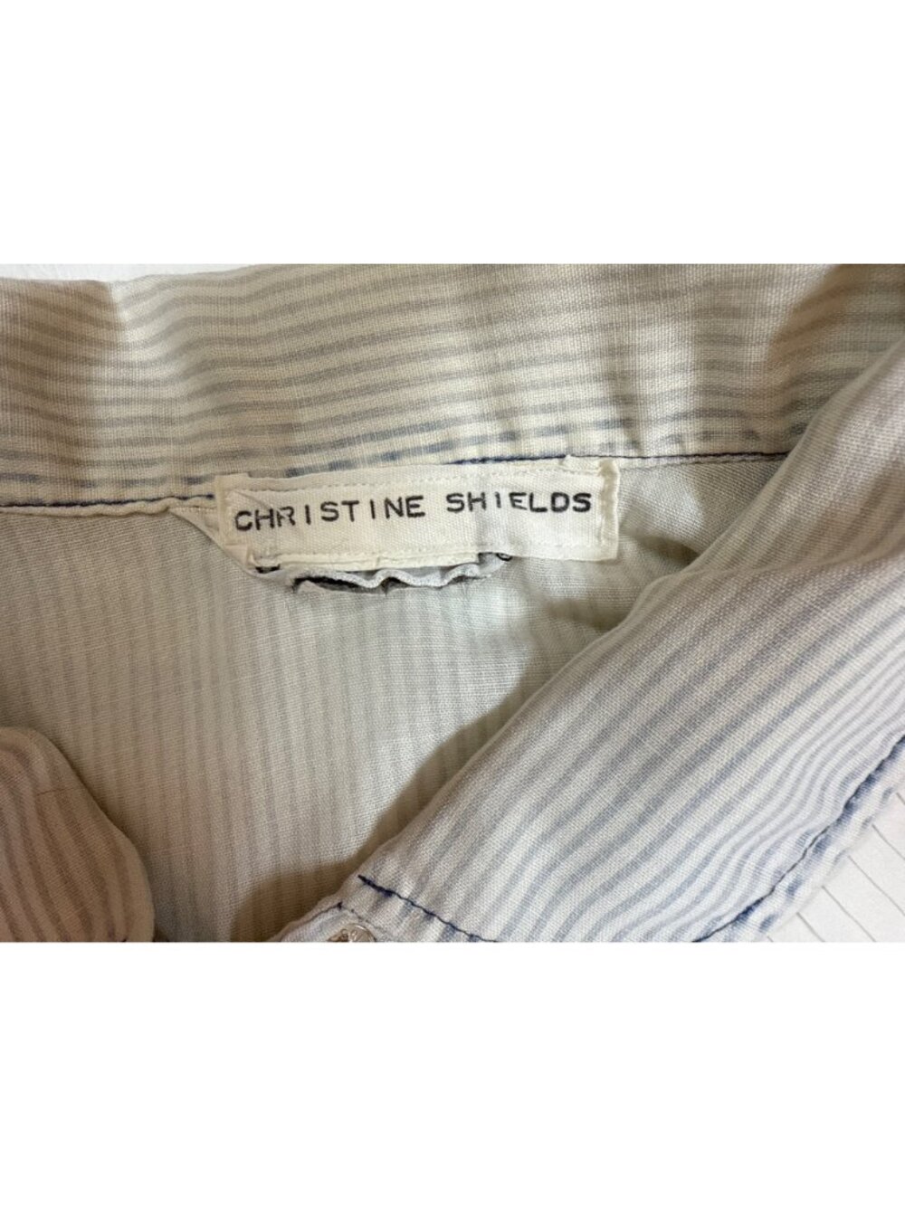 Christine Shields Vintage 1960s Seersucker Duster Lounge Housecoat Robe  (MM694) - Picture 7 of 7